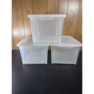 Rubbermaid  All-Access Tote with Lids - Clear - Pack of 3‎